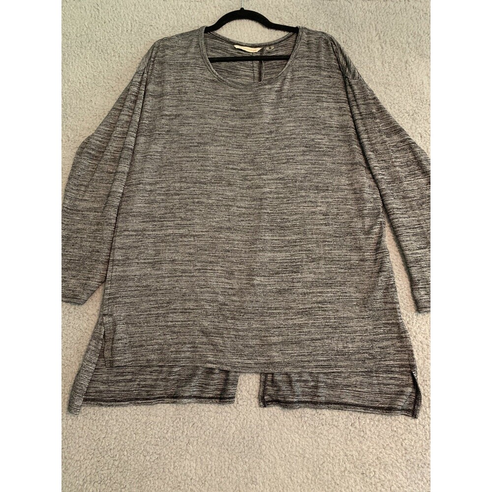 Soft Surroundings Womens Tunic Top Blouse Gray Heathered  Size Large 27389